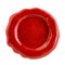 Red wax seal close-up isolated on a white background