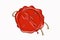 Red wax seal with copy space on a white background. Icon seal wax realistic stamp with rope and sign: service