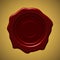 Red wax seal on gold gradient background