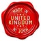 Red wax seal - made in United Kingdom, UK