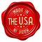 Red wax seal - made in the USA, United States of America