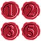 Red wax seal with numbers