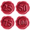 Red wax seal with numbers