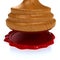 Red wax seal over white background