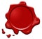 Red wax seal or signet isolated