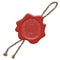 Red wax seal stamp with scarab beetle silhouette Coleoptera and words Insects and Beetles inside.