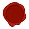 Red wax stamp. Isolated sticker mockup for letter or documents, confidential sign or secure tag, royal guarantee mark