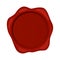 Red wax stamp. Isolated sticker mockup for letter or documents, confidential sign or secure tag, royal guarantee mark