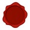 Red wax stamp. Isolated sticker mockup for letter or documents, confidential sign or secure tag, royal guarantee mark