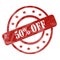 Red Weathered 50% Off Stamp Circles and Stars