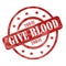 Red Weathered Give Blood Today Stamp