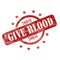 Red Weathered Give Blood Today Stamp