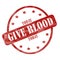 Red Weathered Give Blood Today Stamp Circle