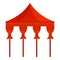 Red wedding gazebo icon, cartoon style