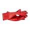 Red wet household rubber gloves on an isolated background