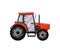 Red wheeled tractor isolated icon