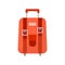 Red wheeled travel bag with luggage