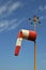 Red and white airfield windsock