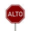 Red and white Alto stop sign