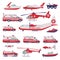 Red and White Ambulance as Rescue Equipment or Specialized Machine and Emergency Vehicle for Urgent Saving of Life