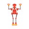 Red And White Android Robot Character With Thin Extremities Vector Cartoon Illustration