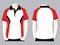 Red-White-Black Raglan Slope Shoulder Polo Shirt Design