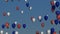 Red, White and Blue Balloons Rising