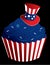 Red white and blue cupcake