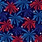 Red white blue fireworks and stars