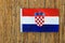 Red white blue flag of Croatia with Croatian coat of arms Day of State, Independence, Day of Victory and Thanks to the Fatherland