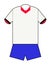 Red white and blue football kit