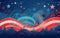 Red, white and blue patriotic background or 4th of July background. Ai generative