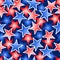 Red white and blue stars seamless pattern