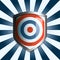 Red white and blue target shield