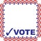 Red white a blue VOTE graphic with frame