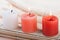 Red and white candles