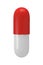 Red and white capsule pill