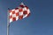 Red and white checkered flag of North Brabant the southern part of the Netherlands waving on a blue sky