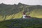 Red and White Church Overlooking Vik, Iceland