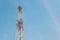 Red- White communication mast Telephone Signal tower