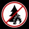 Red white danger sign, attention. Risk of fire in the forest. Isolated vector