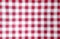 Red and white gingham tablecloth