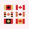 Red, white, and golden Canadian flags set