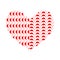 Red white graphic drawing of human heart symbol