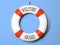 Red and white life buoy