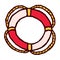 Red and white Lifebuoy stylized vector