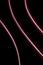 Red and white light curve lines on a black background