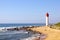 Red And White Lighthouse On Beach In Umhlanga Rocks, Durban