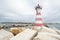 Red and white lighthouse Peniche,Portugal