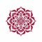 Red And White Mandala Flower Rose Icon: Minimalistic Stenciled Pattern
